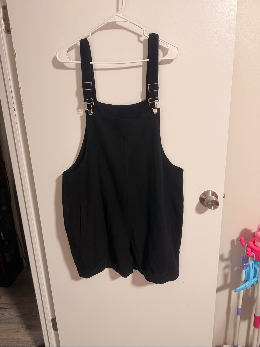 Amazon Women's Black Adjustable-Strap Romper Overalls